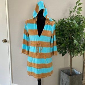P.J. Salvage Beach Hooded Terry Cloth Cover-up with Pocket Size S